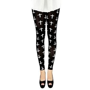 Black & White Cross Leggings